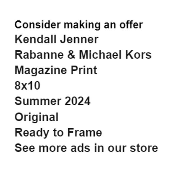 Kendall Jenner in Rabanne Michael Kors Magazine Print Summer 2024 Frame Ready - Picture 2 of 4